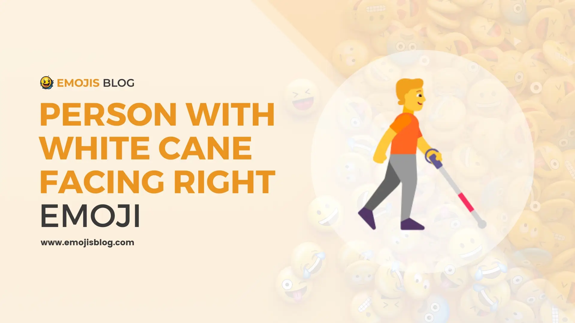 Person With White Cane Facing Right Emoji