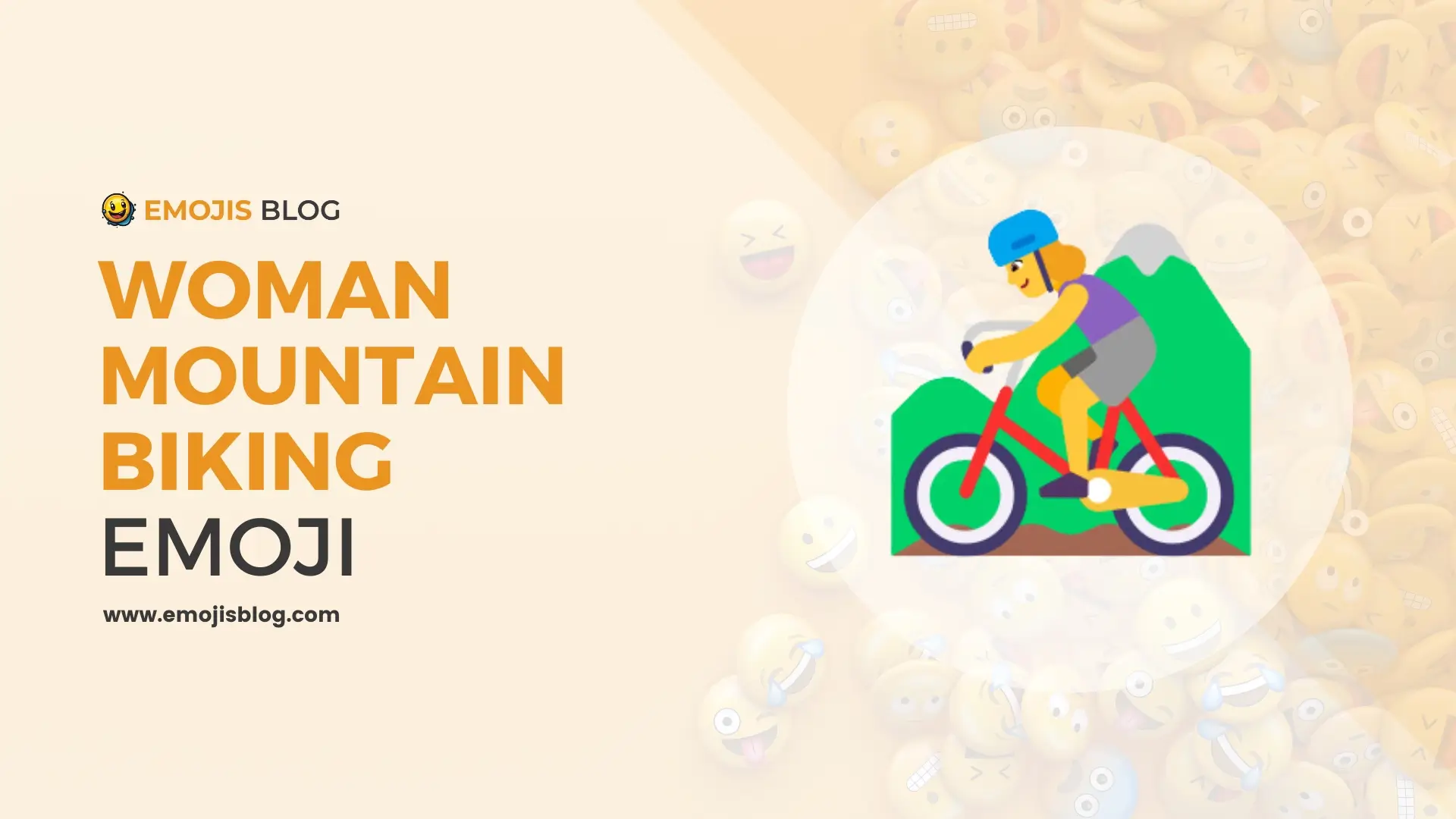 Woman Mountain Biking Emoji